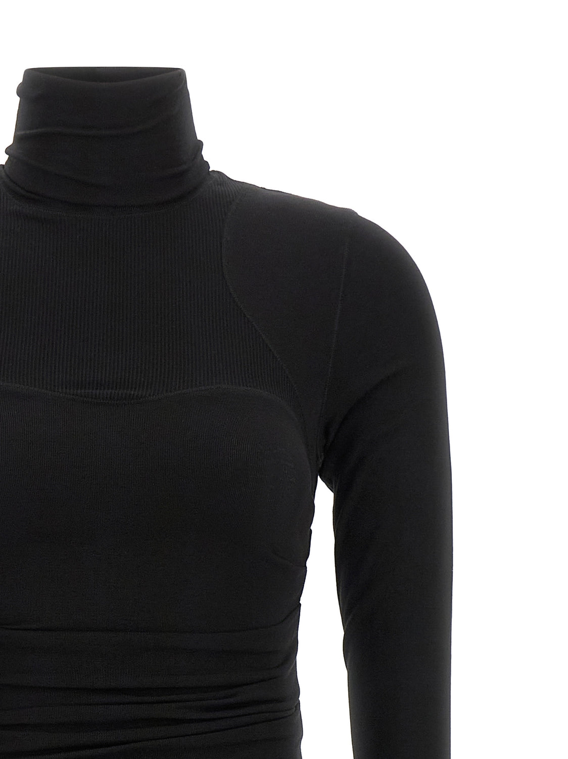 Black Lycra Midi Dress