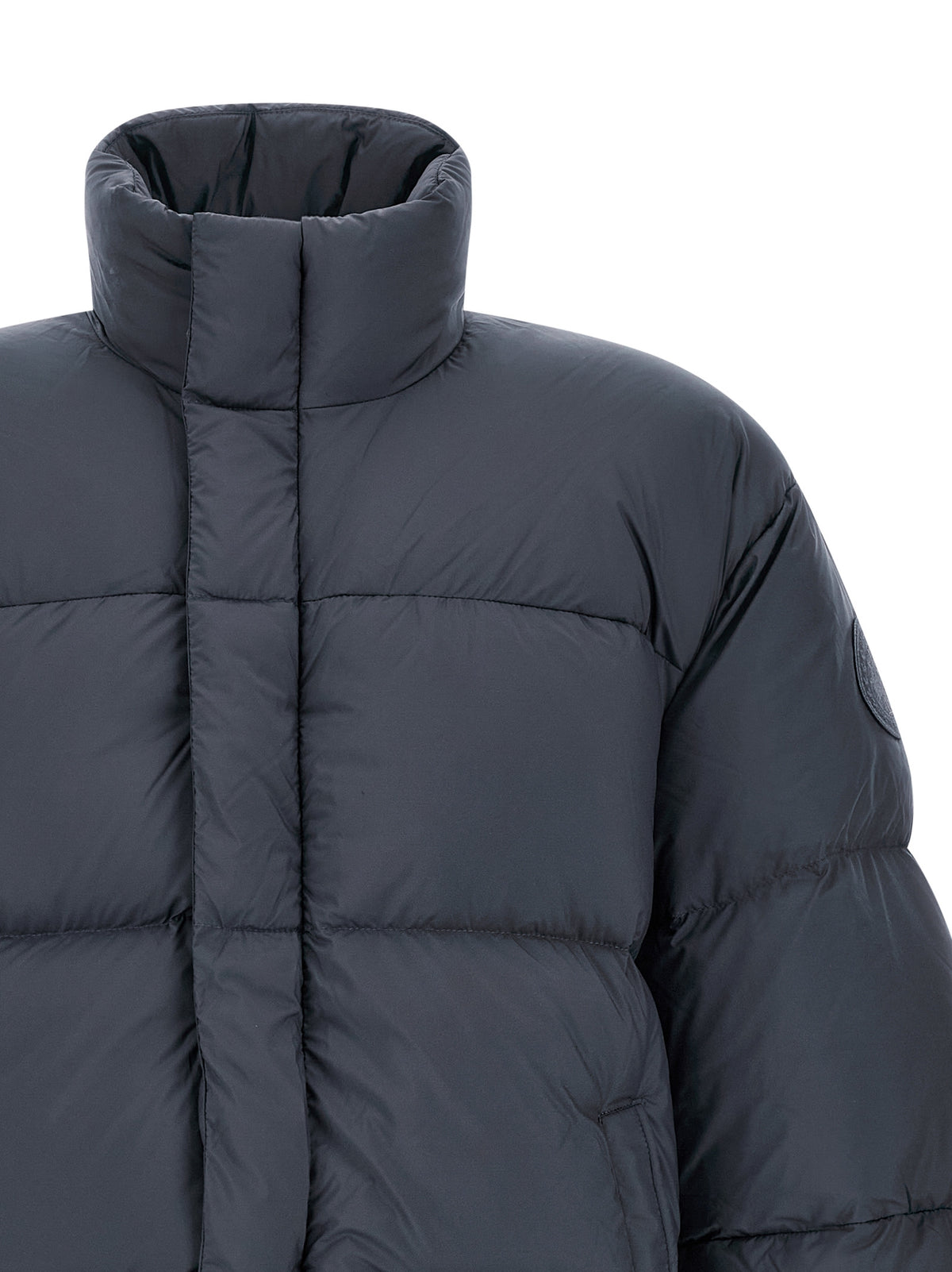 Gray Polyamide Full-Length Jacket
