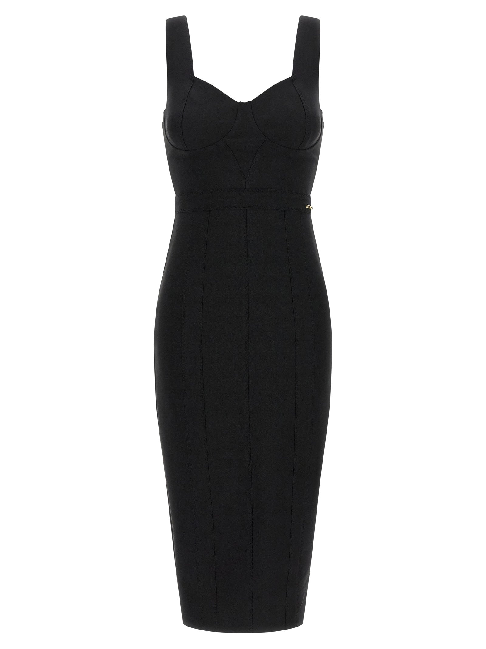 Black Polyamide Midi Dress
