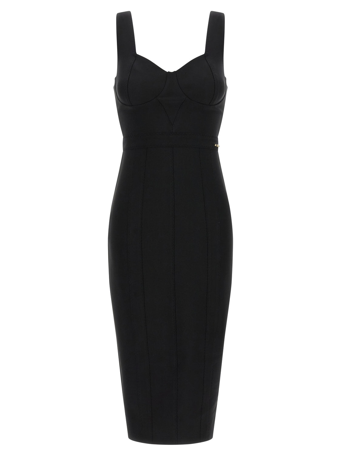 Black Polyamide Midi Dress