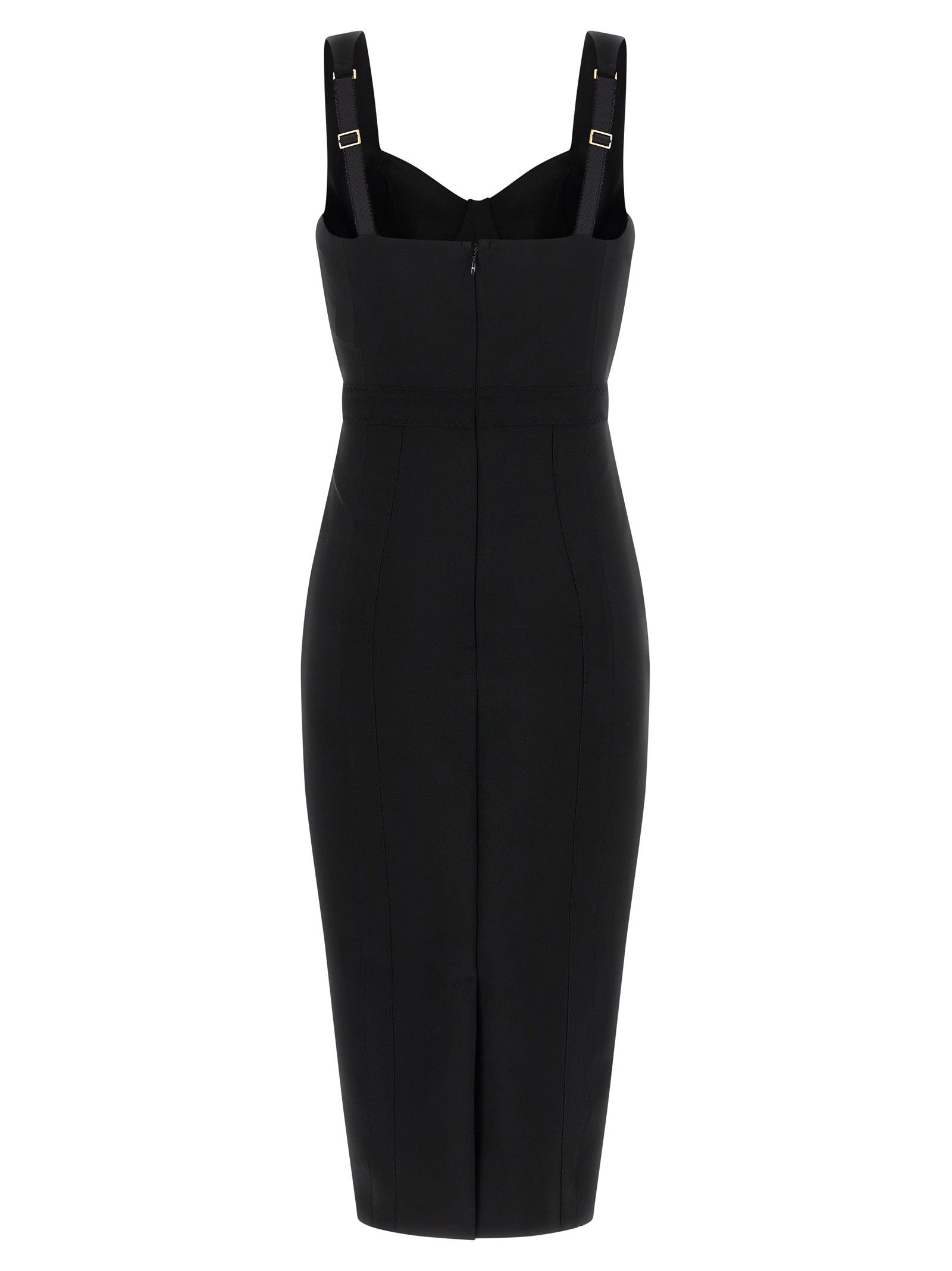 Black Polyamide Midi Dress