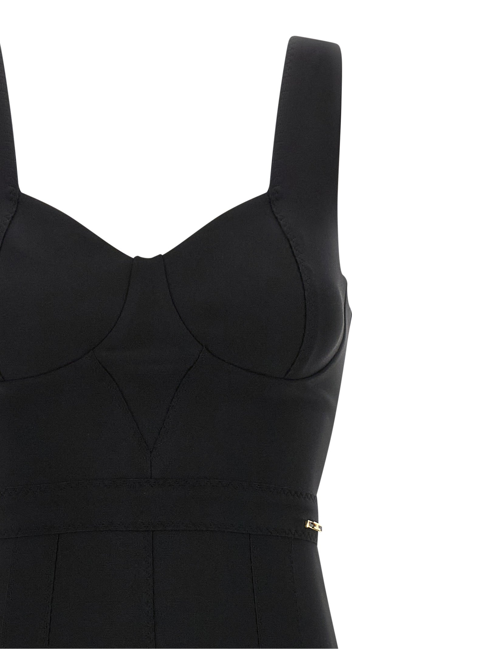 Black Polyamide Midi Dress