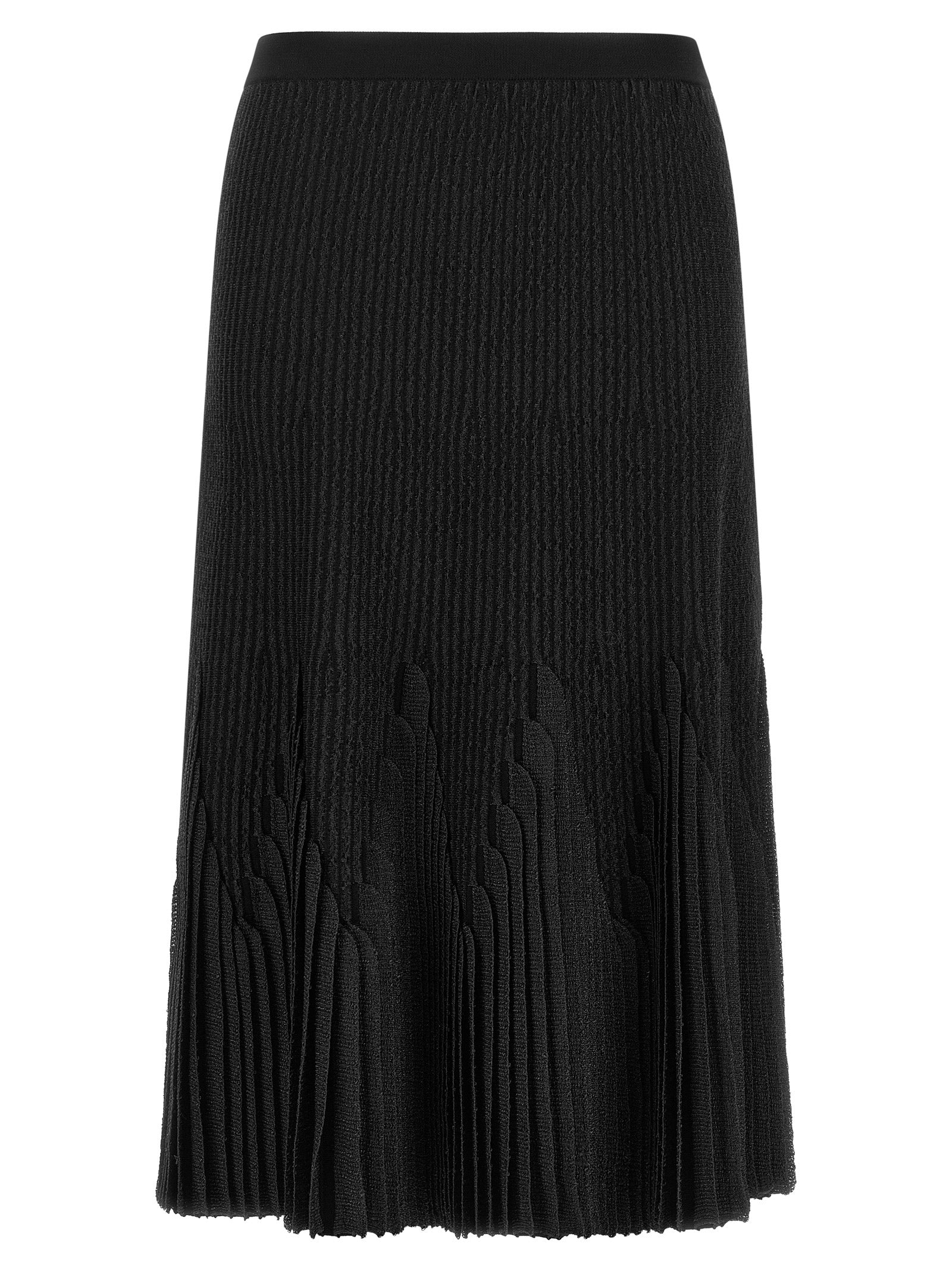 Black Viscose Midi Skirt