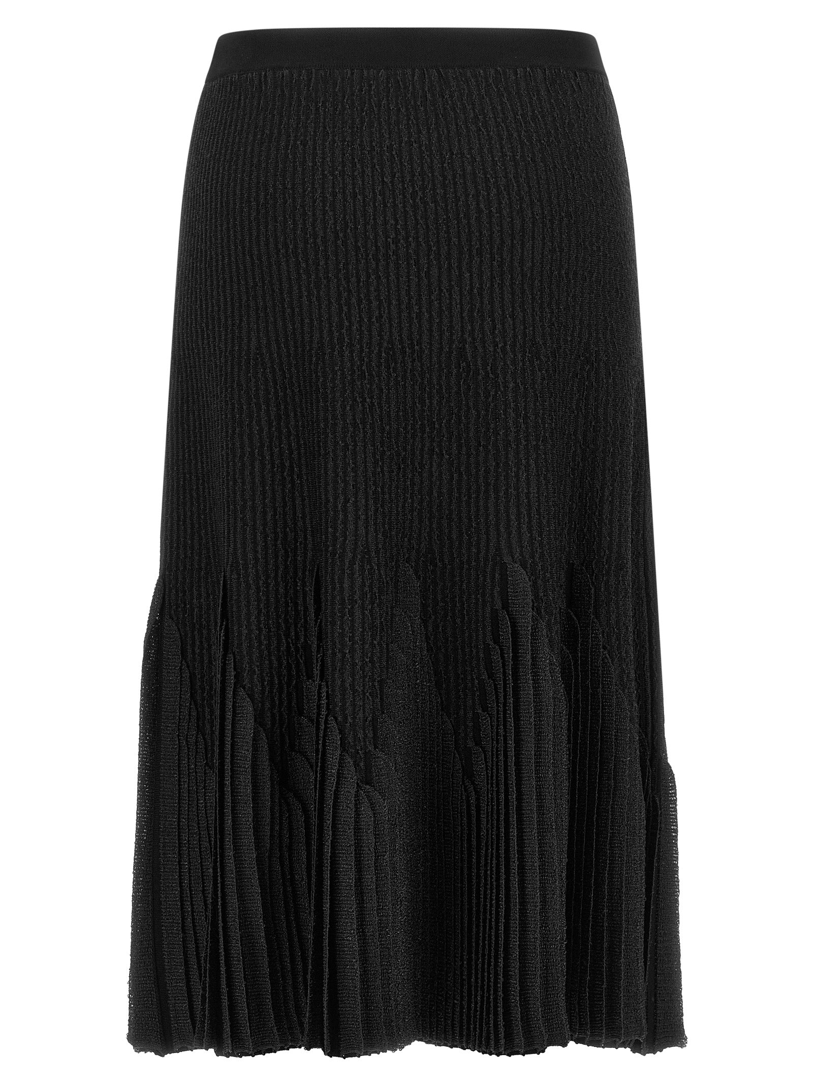 Black Viscose Midi Skirt