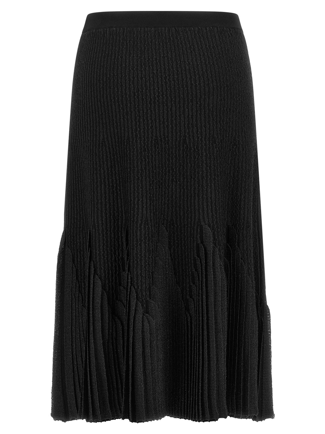 Black Viscose Midi Skirt