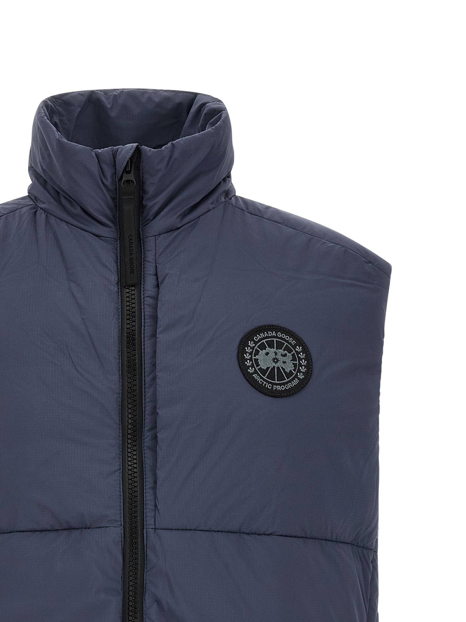 Blue Polyamide Sleeveless Jacket