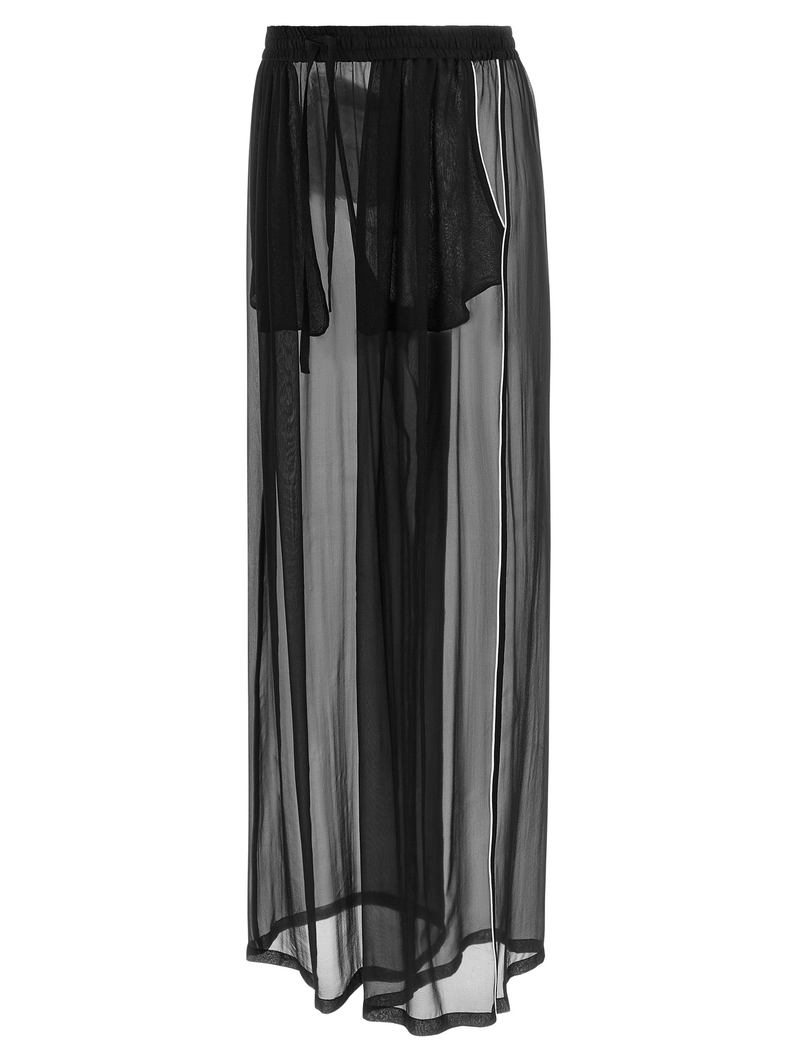 Black Silk Casual Pants