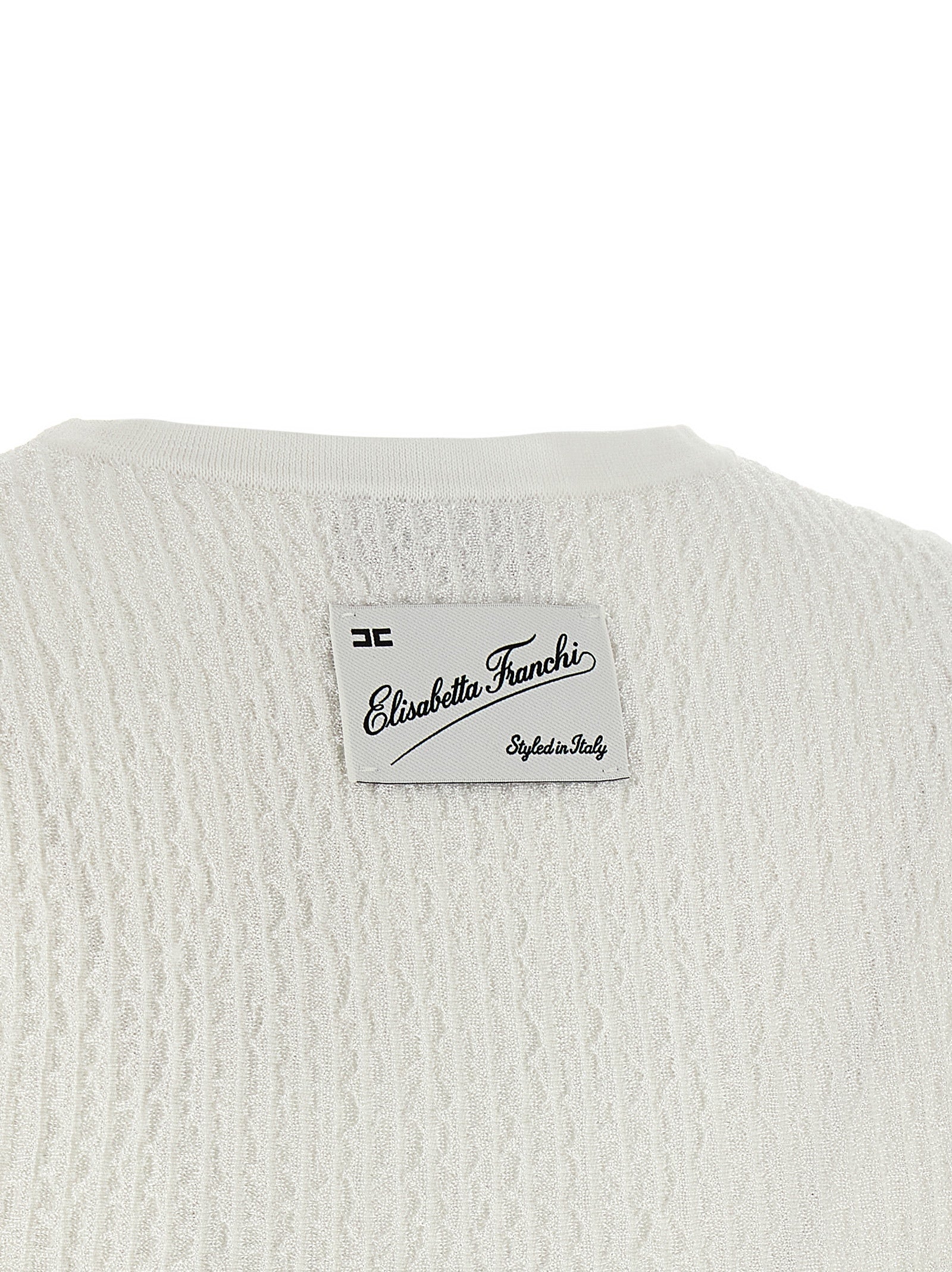 White Viscose Sleeveles T-Shirt