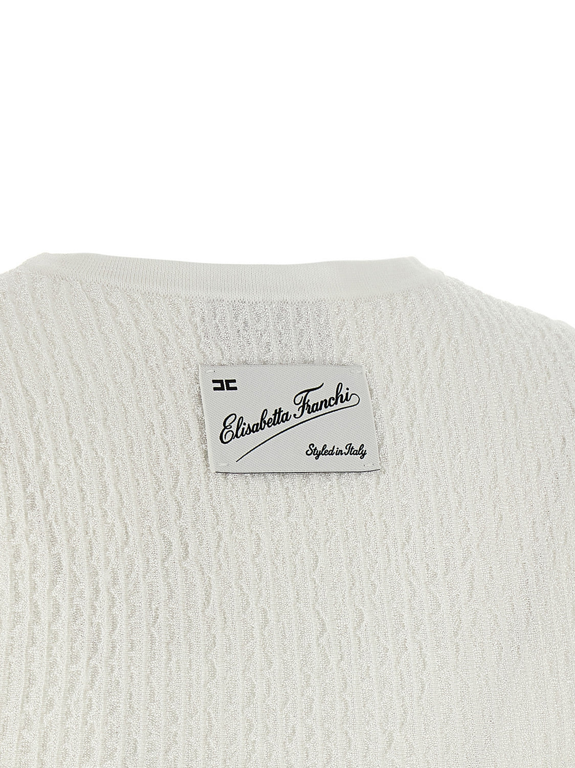 White Viscose Sleeveles T-Shirt