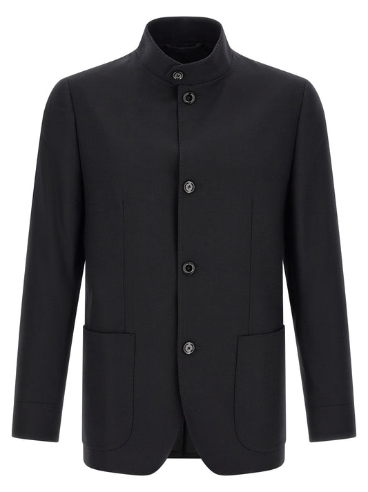 Black Cashmere Full-Length Jacket
