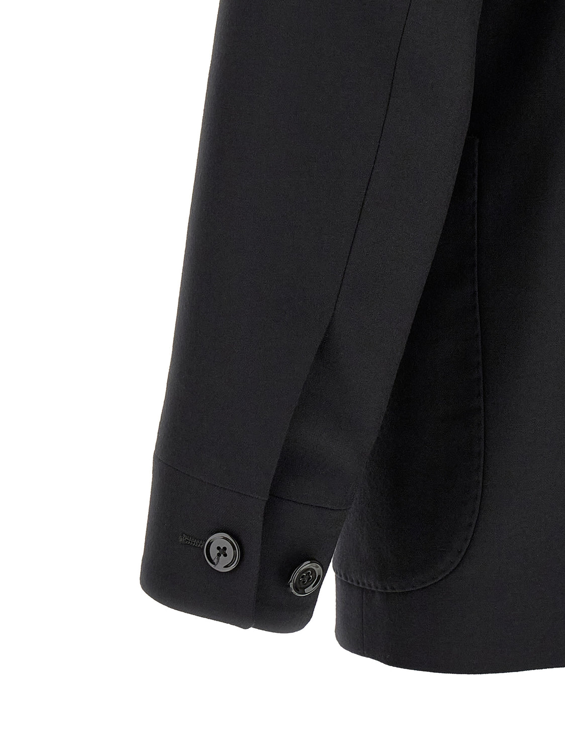 Black Cashmere Full-Length Jacket