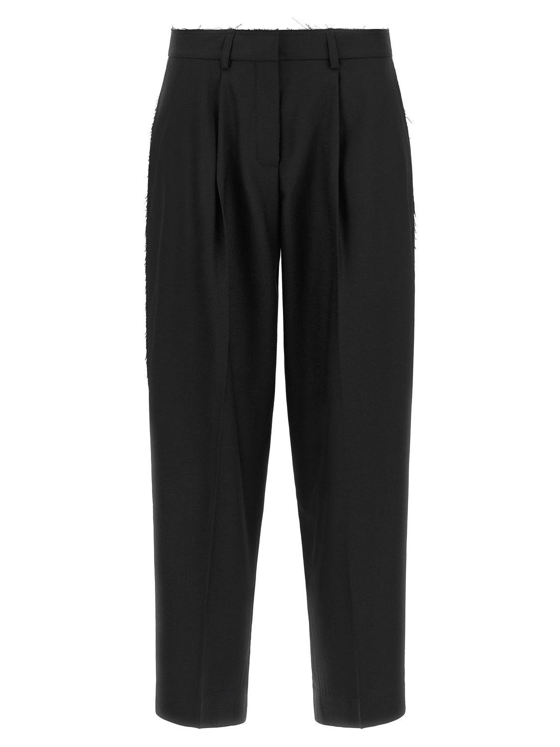 Black Wool Cropped Pants