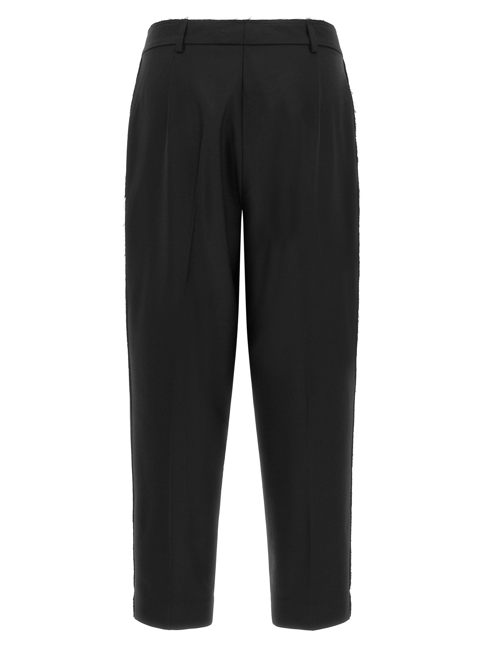 Black Wool Cropped Pants