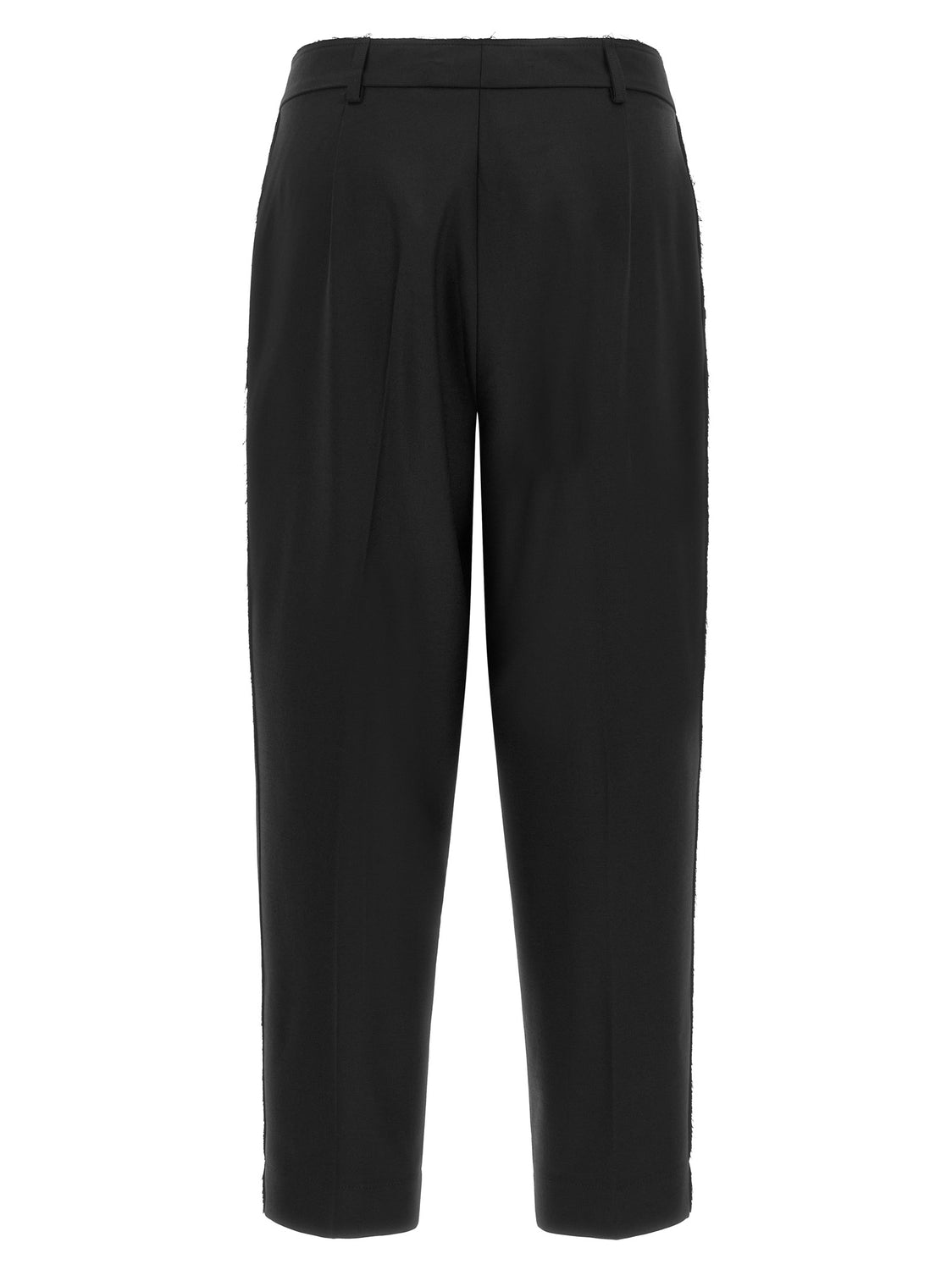 Black Wool Cropped Pants