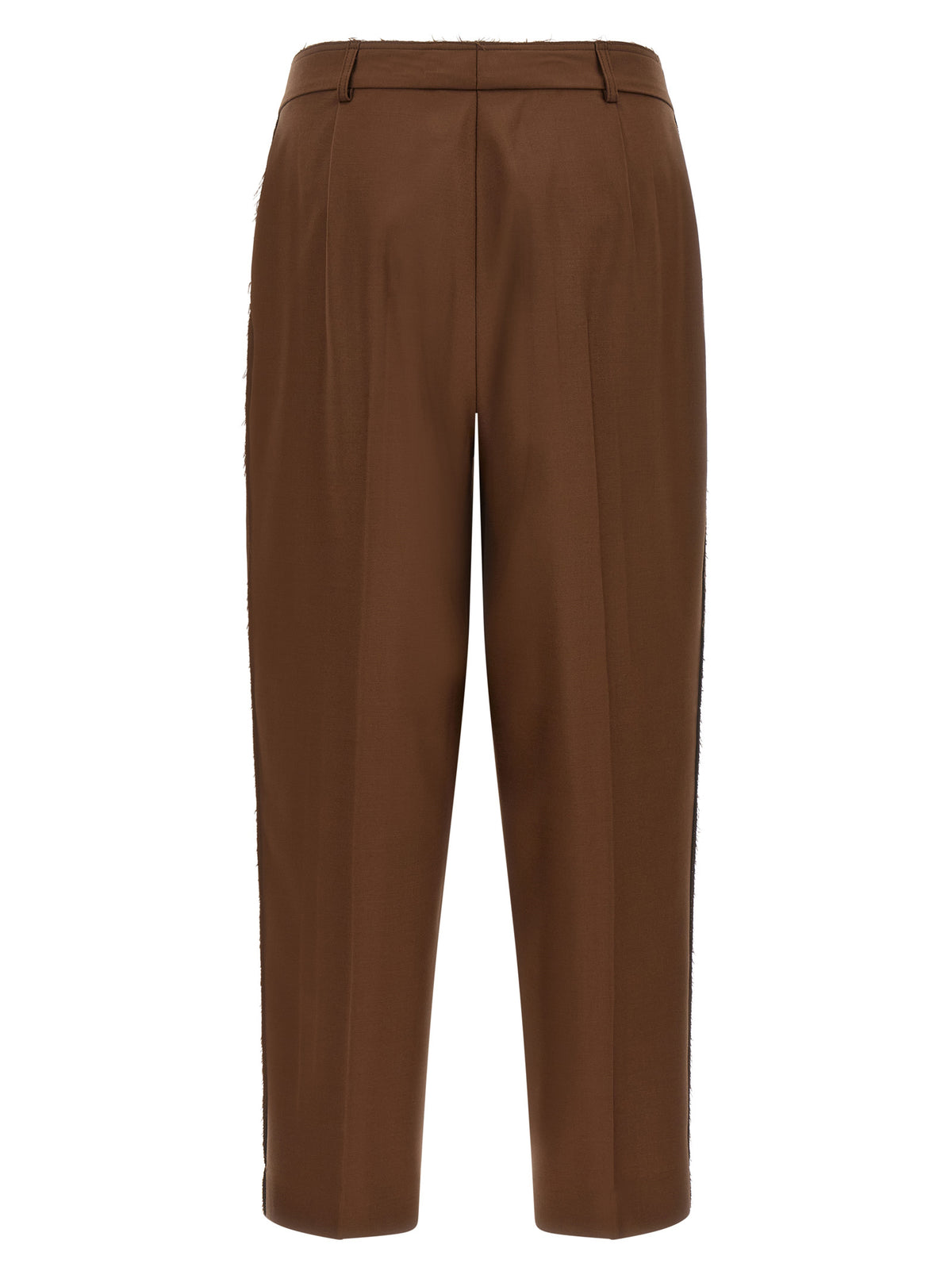 Beige Wool Casual Pants