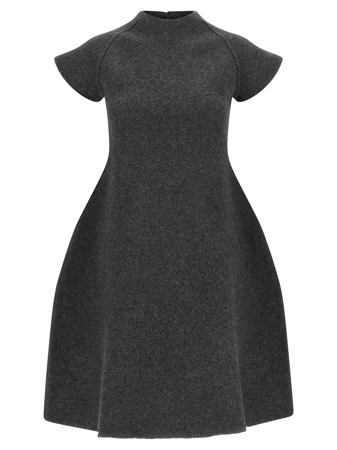 Gray Virgin Wool Midi Dress