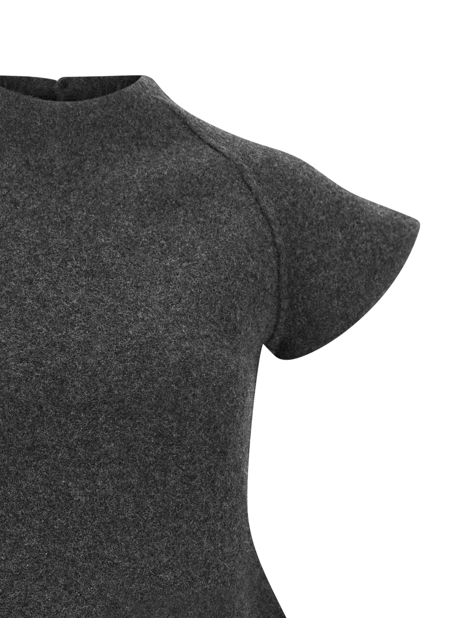 Gray Virgin Wool Midi Dress