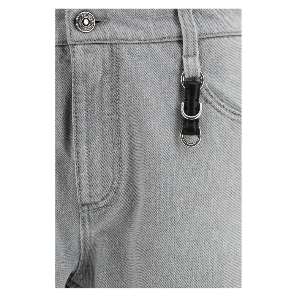 Gray Cotton Boyfriend Jeans