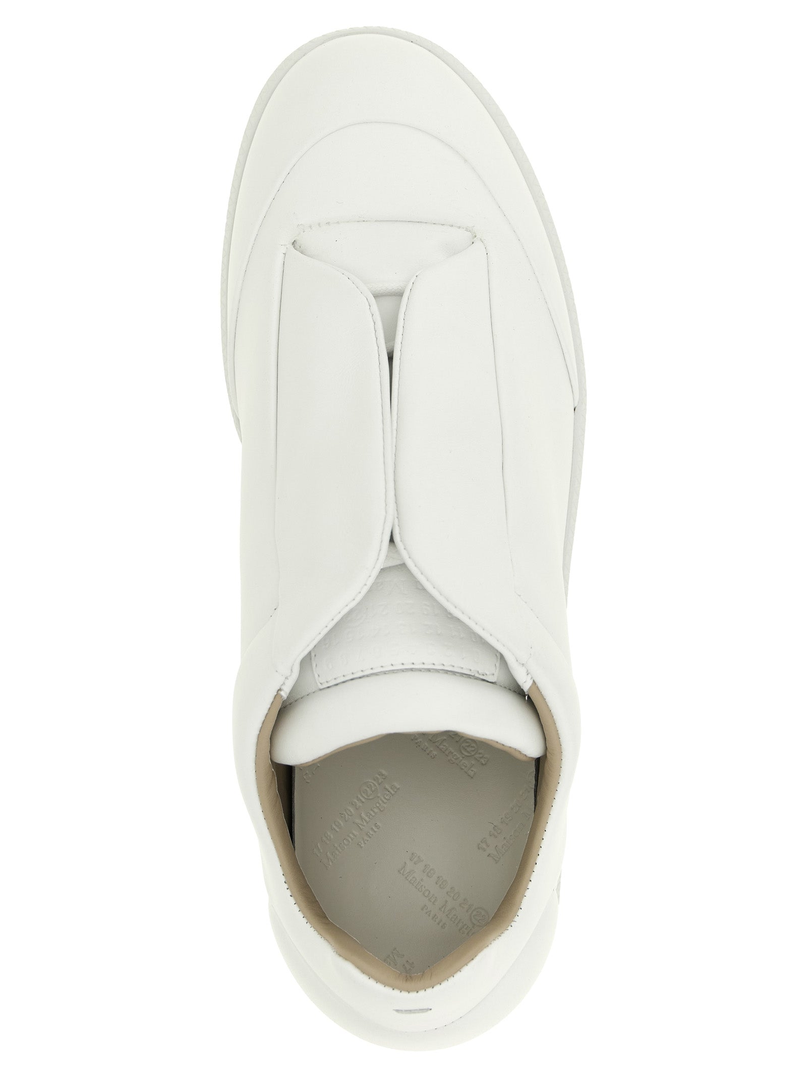 White Calfskin Low Top Sneakers