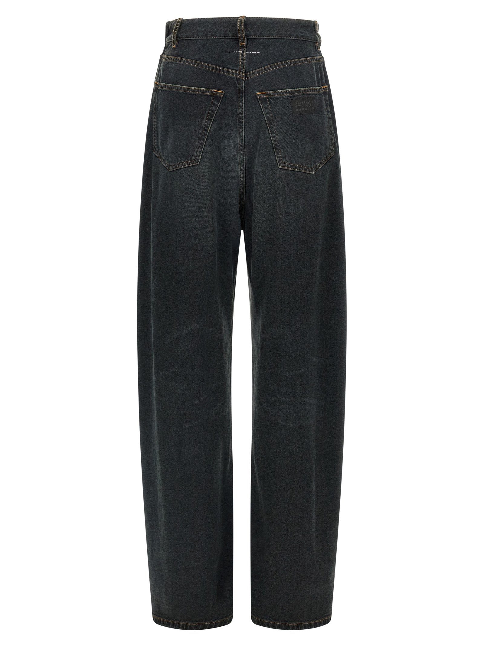 Blue Cotton Flared Jeans