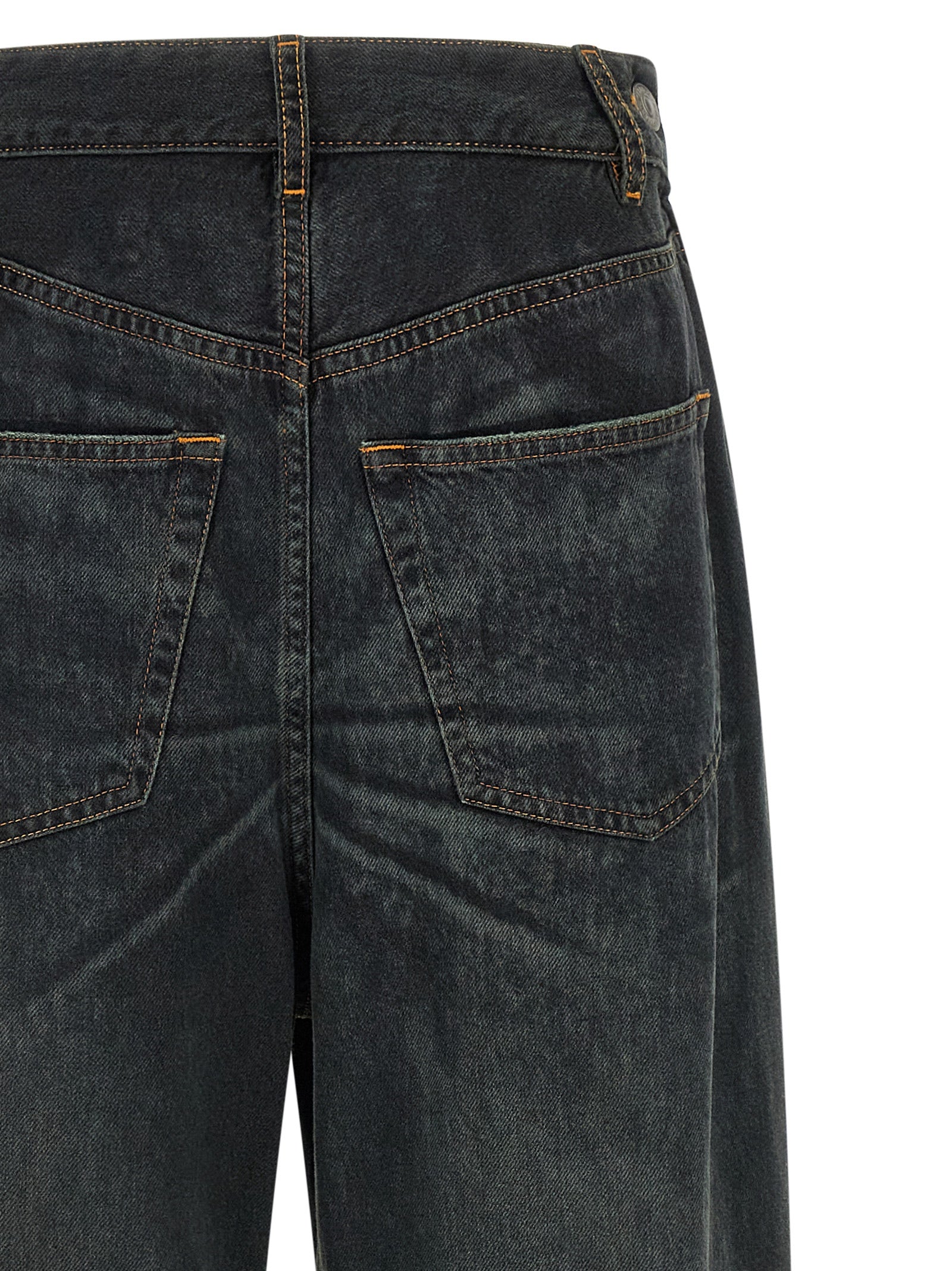 Blue Cotton Flared Jeans