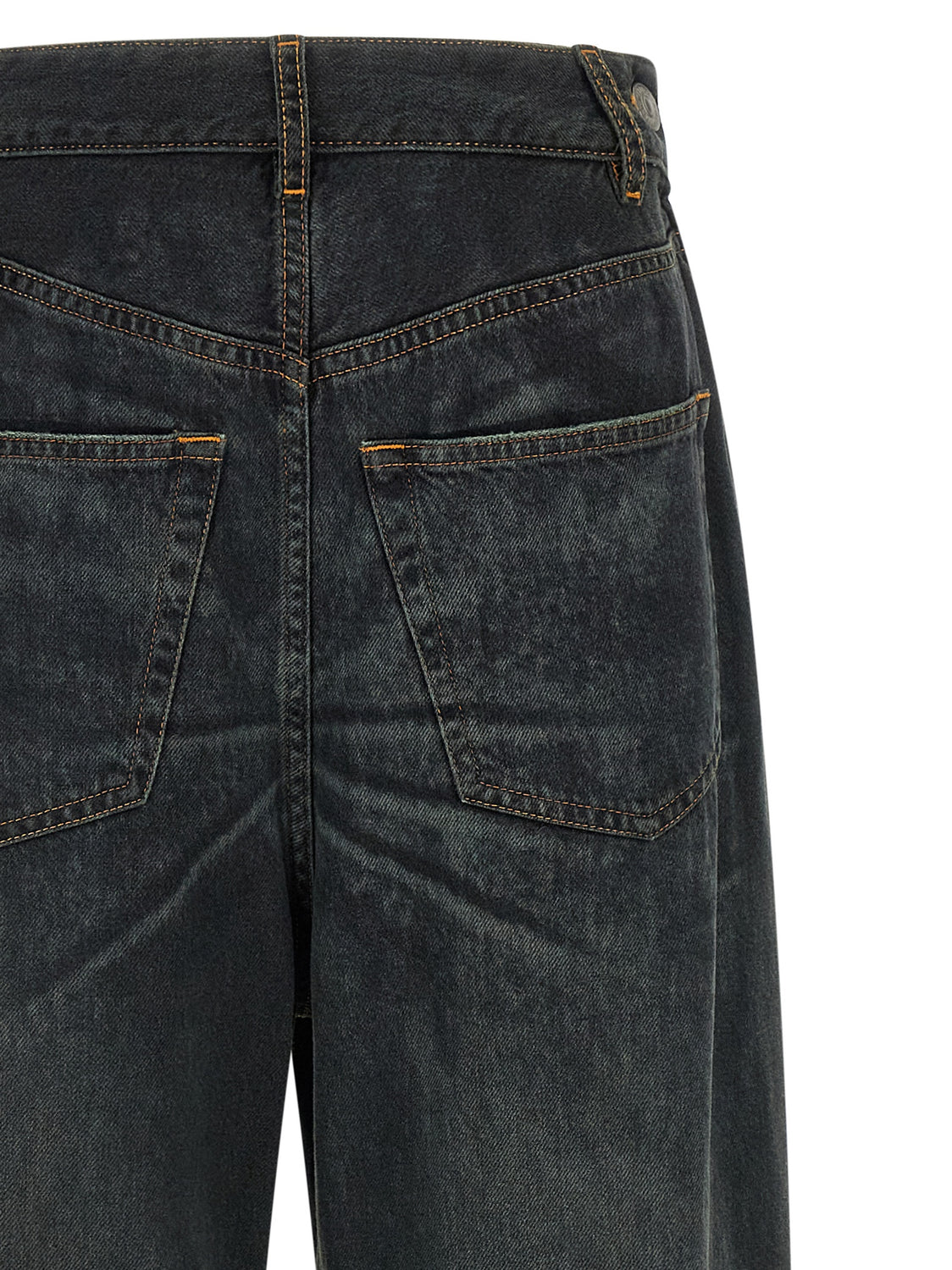 Blue Cotton Flared Jeans