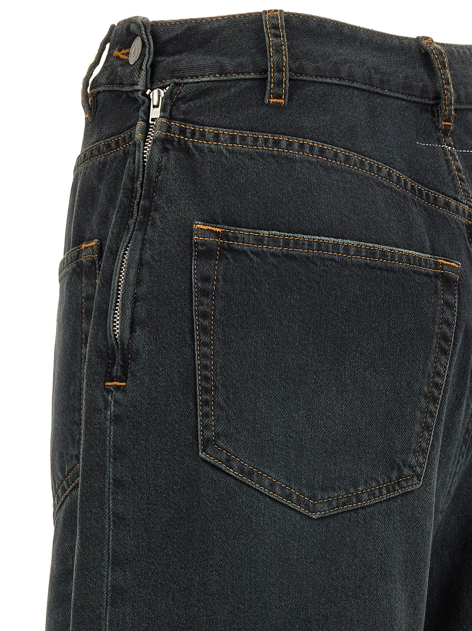 Blue Cotton Flared Jeans