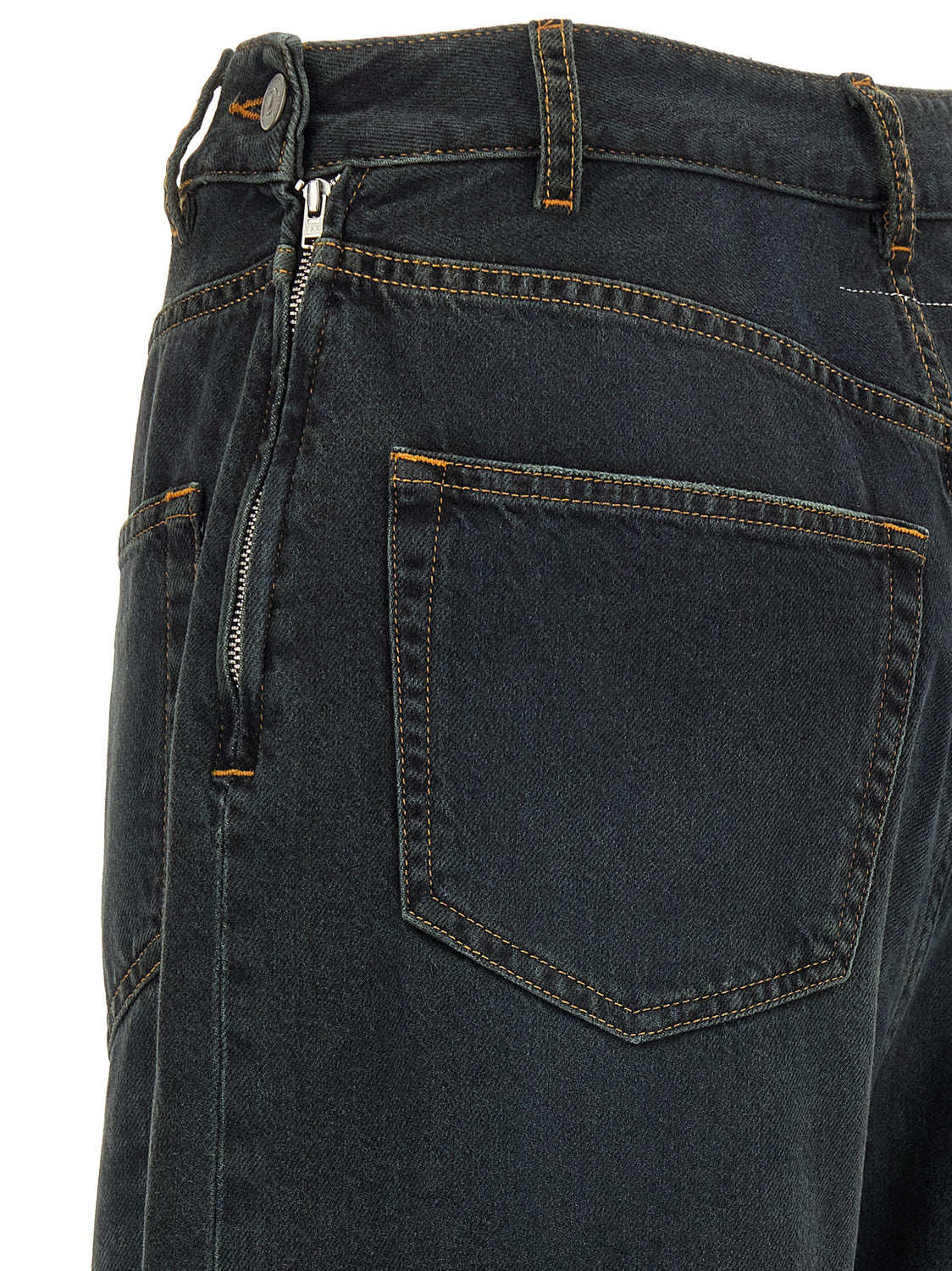 Blue Cotton Flared Jeans