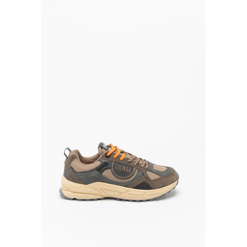 Brown Polyester Athletic Sneakers