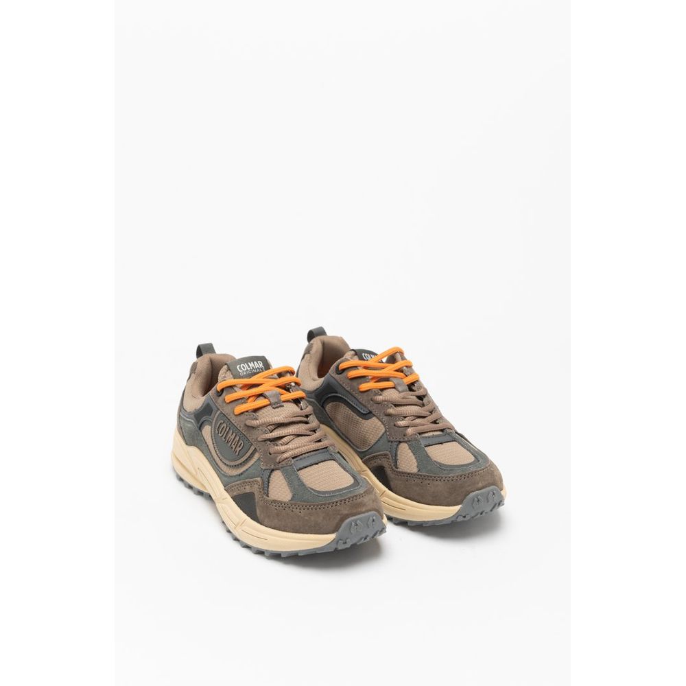 Brown Polyester Athletic Sneakers