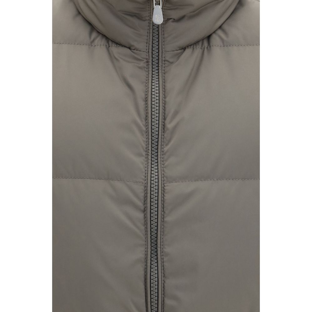 Gray Polyester Sleeveless Jacket