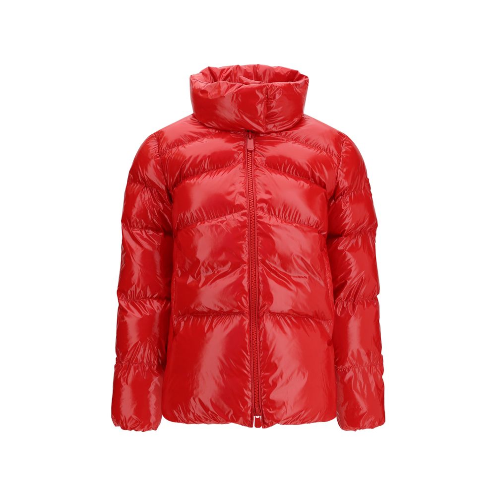 Red Polyamide Full-Length Jacket