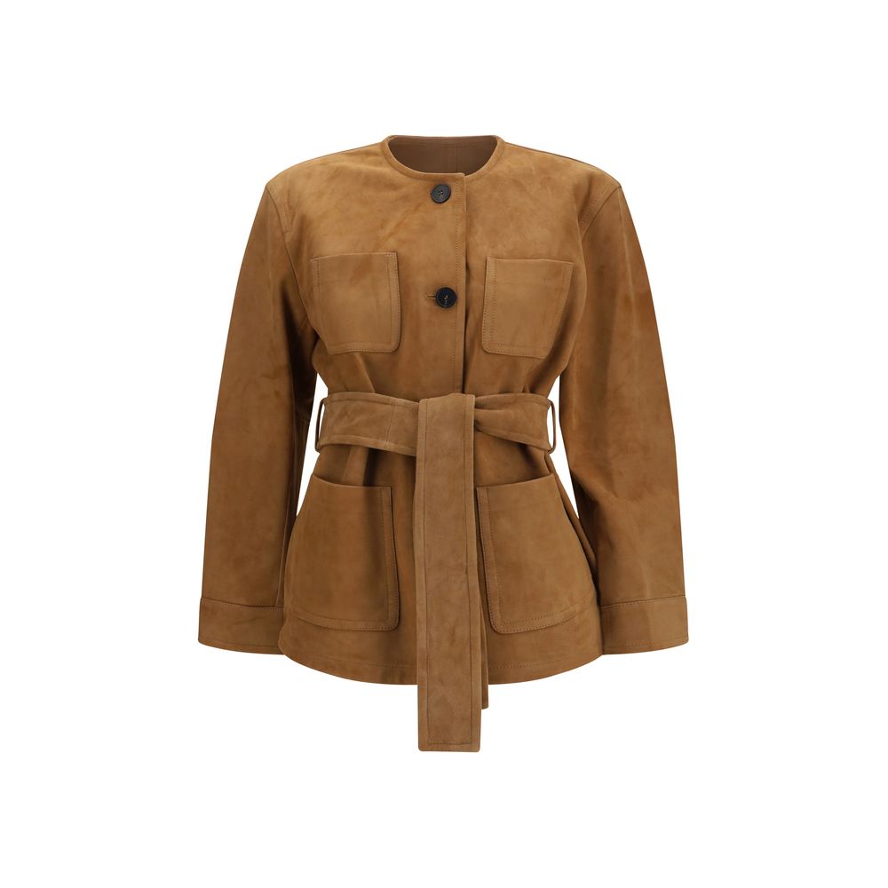 Brown Lamb Leather Full-Length Jacket