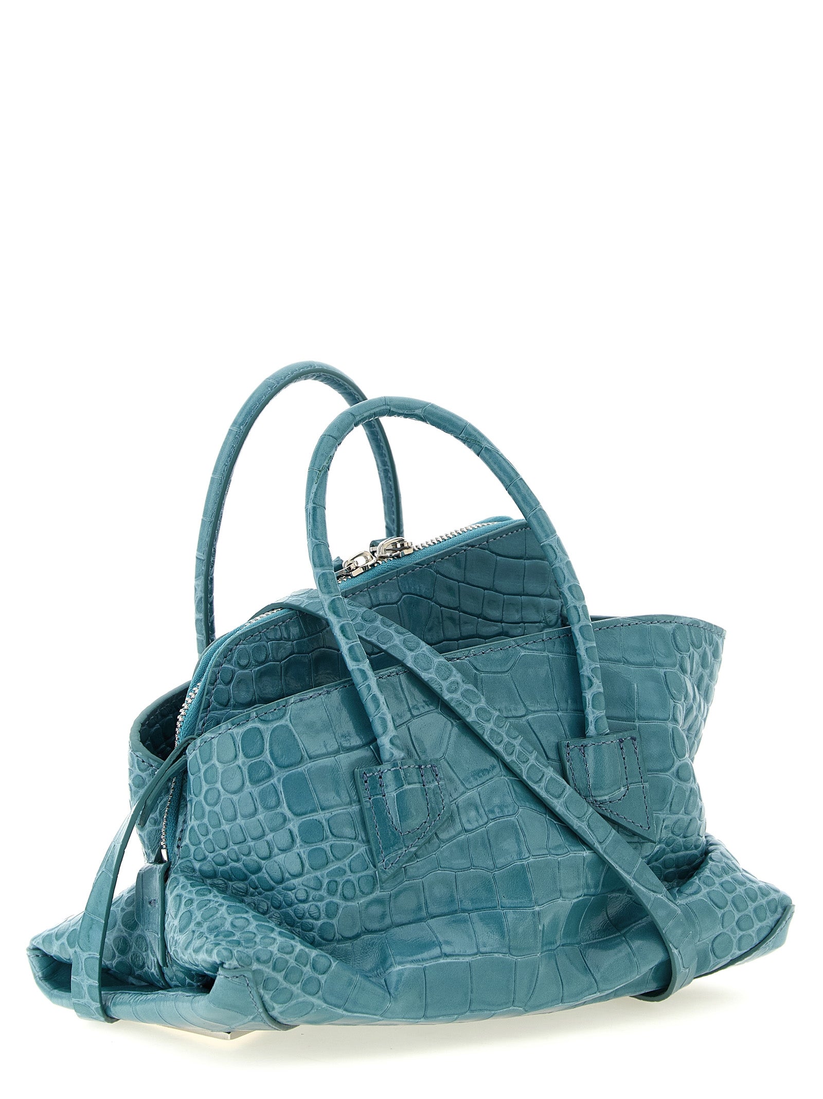 Blue Bovine Leather Handbag