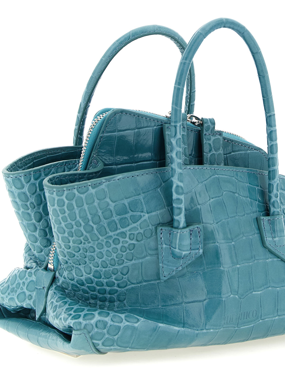 Blue Bovine Leather Handbag