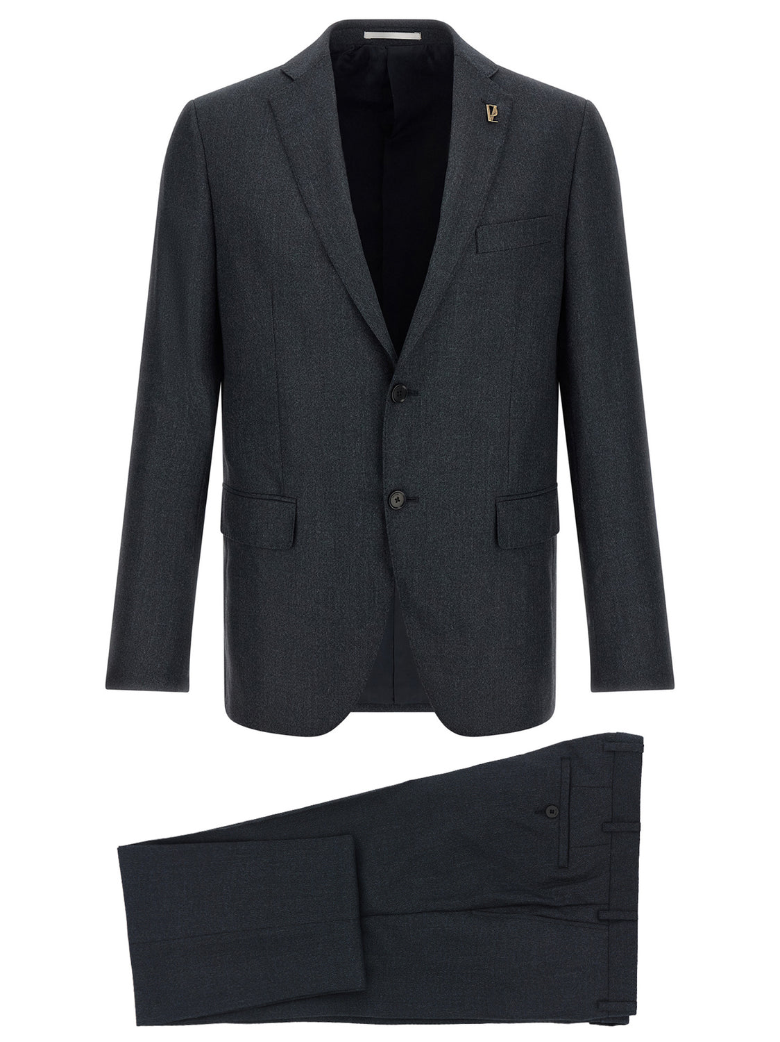 Gray Polyester Two-Piece Suit