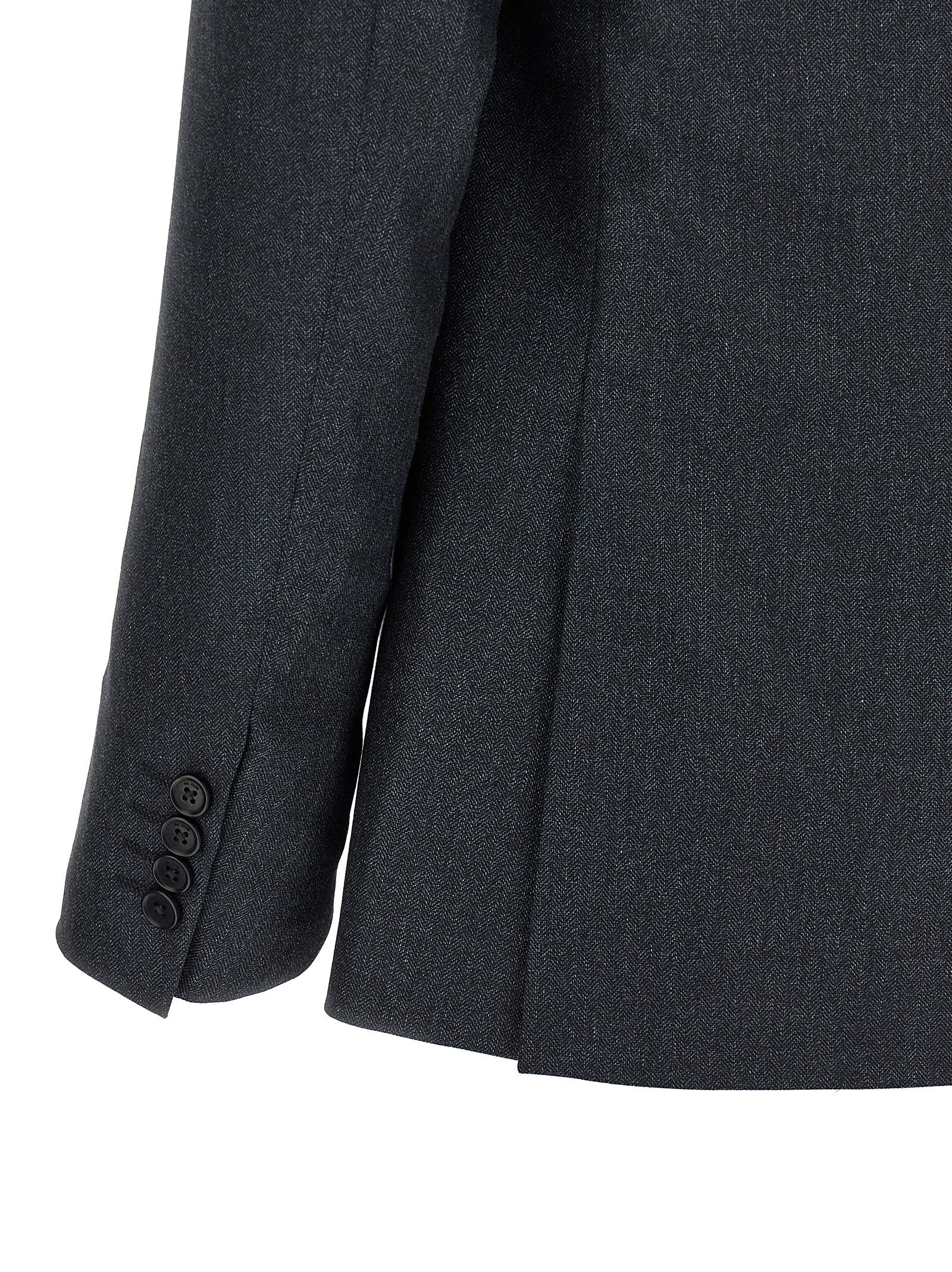Gray Polyester Two-Piece Suit