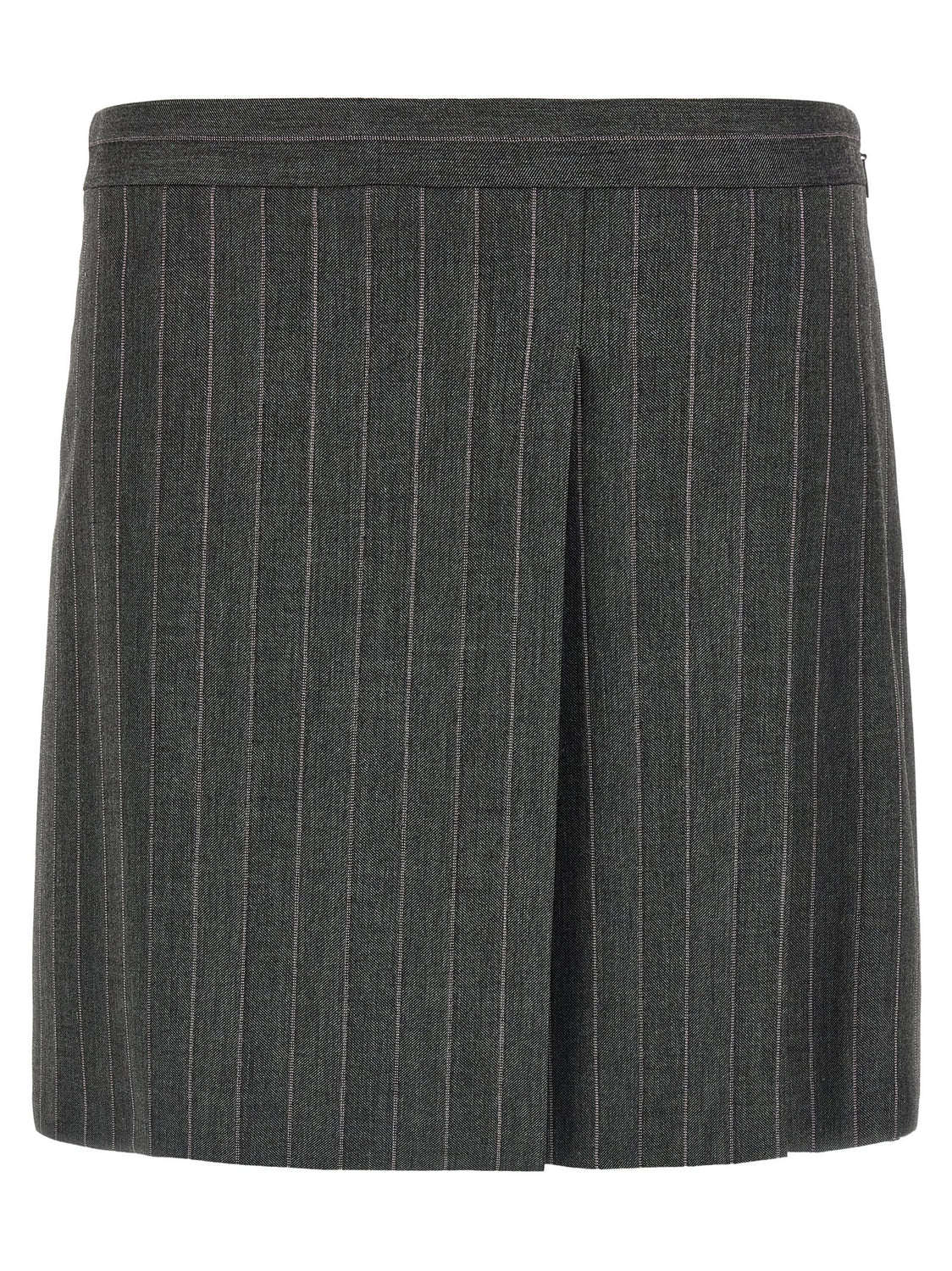 Gray Polyester Long Skirt