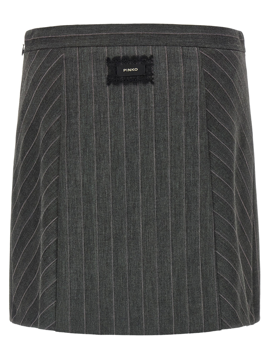 Gray Polyester Long Skirt