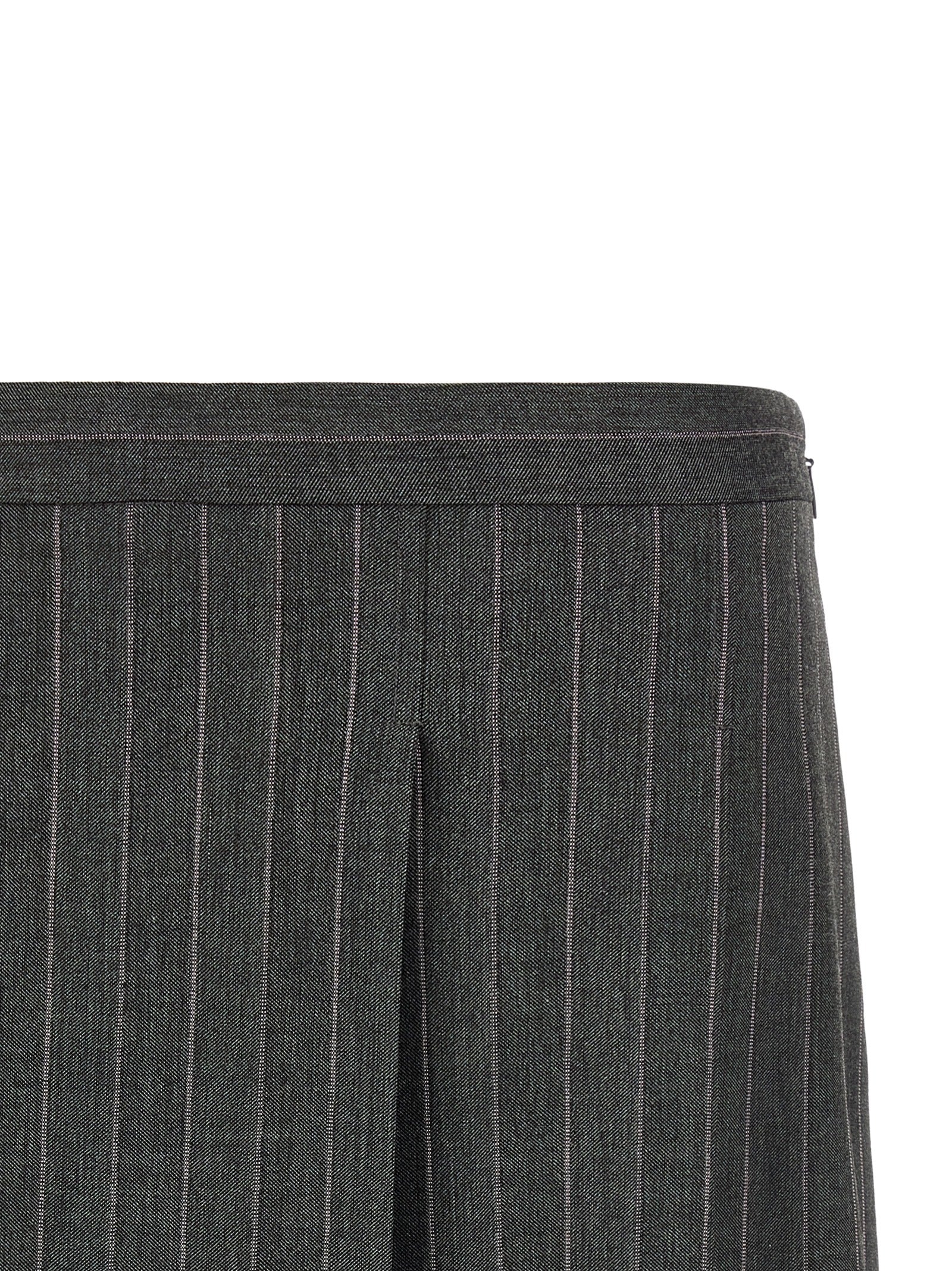Gray Polyester Long Skirt