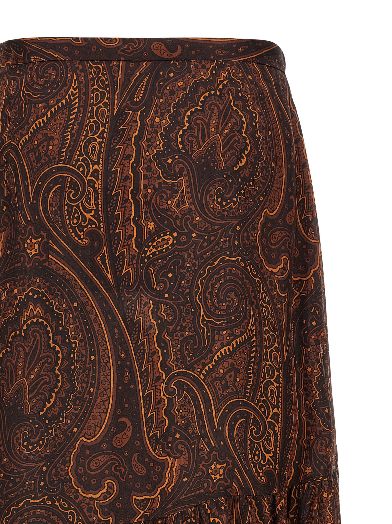 Brown Silk Mini Skirt