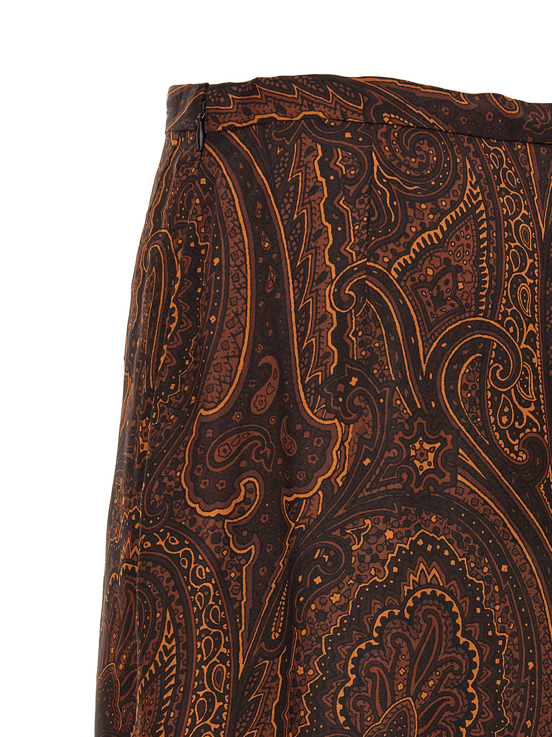 Brown Silk Mini Skirt