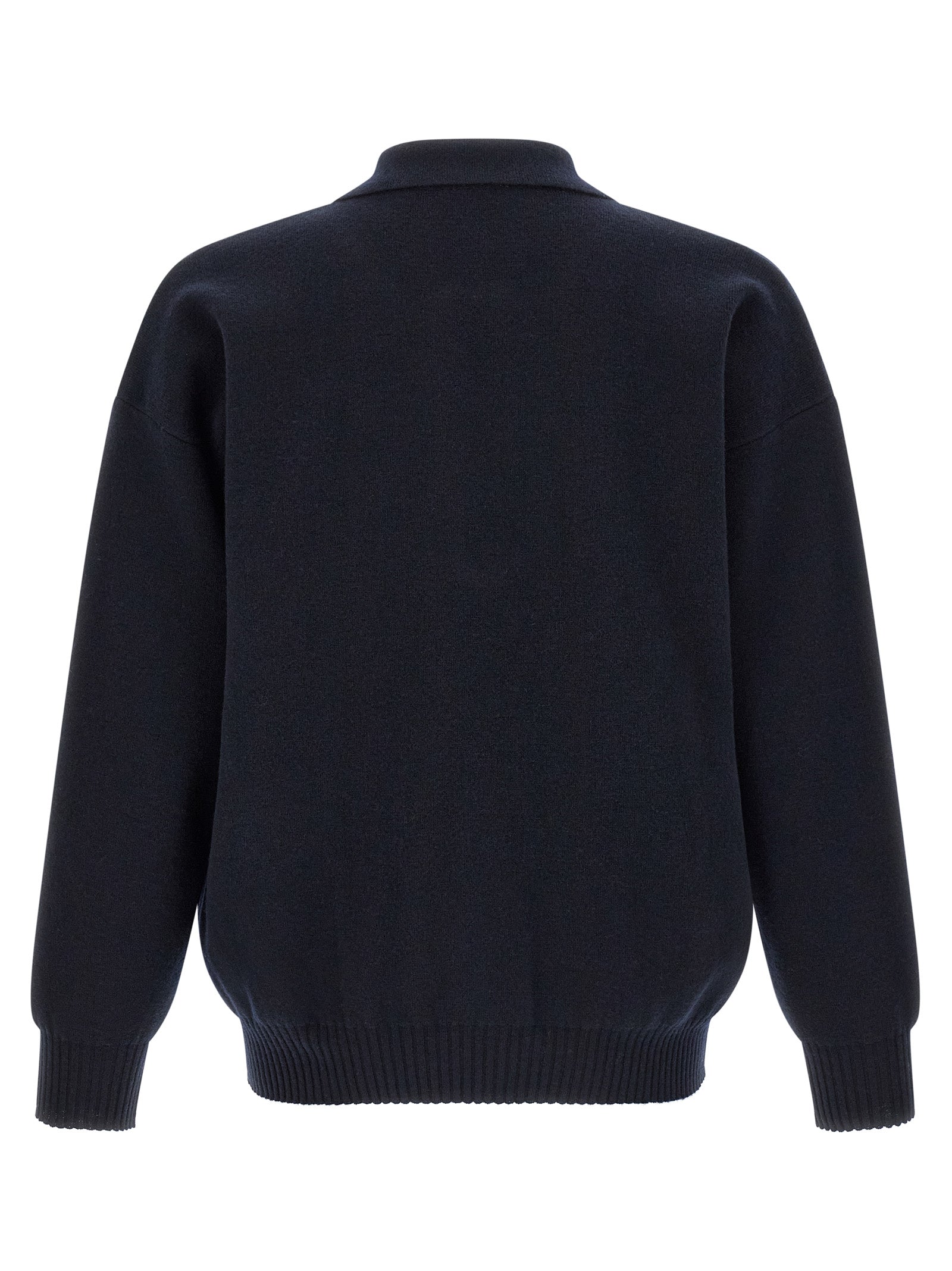 Blue Merino Wool Polo Shirt