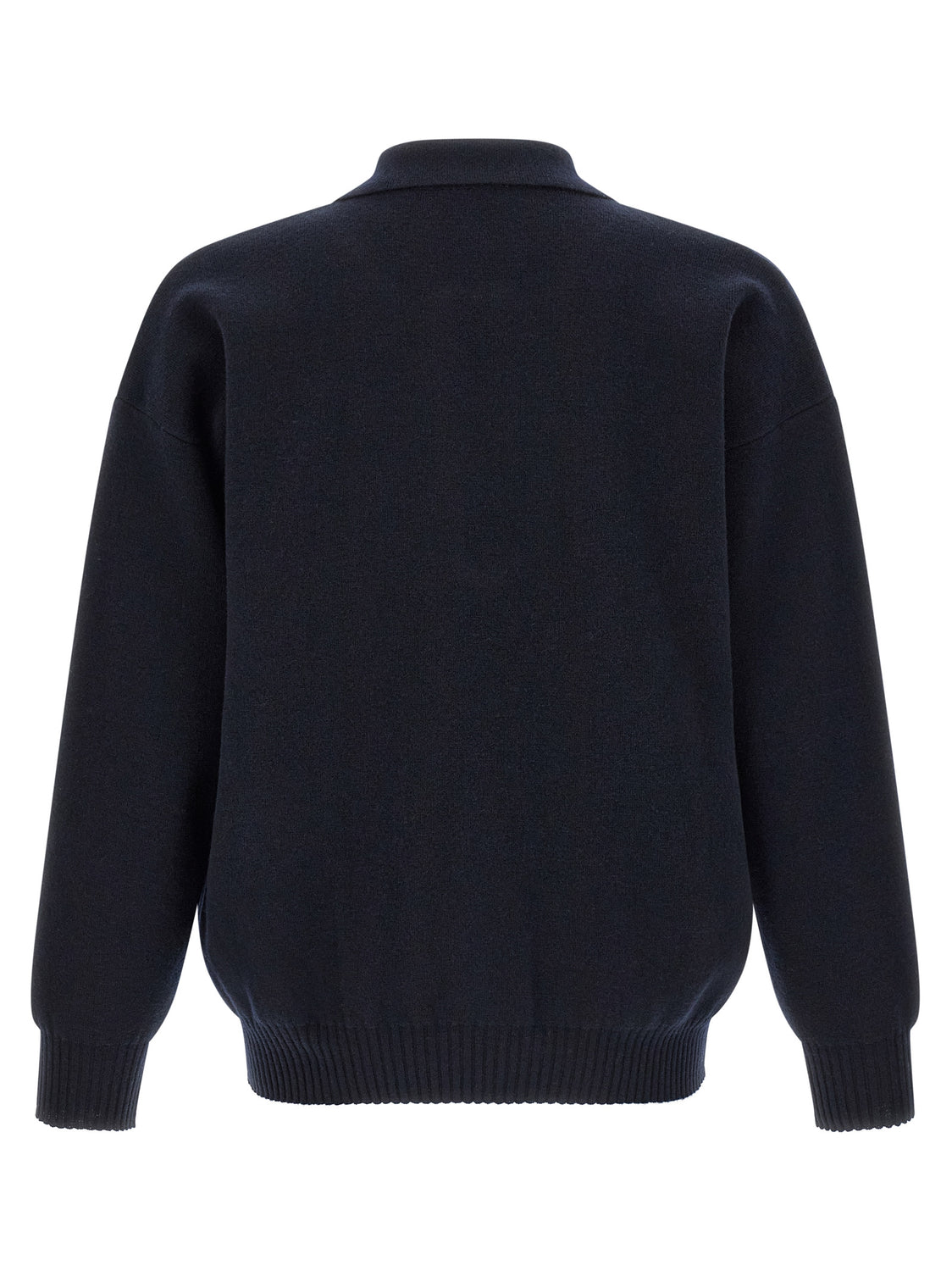 Blue Merino Wool Polo Shirt