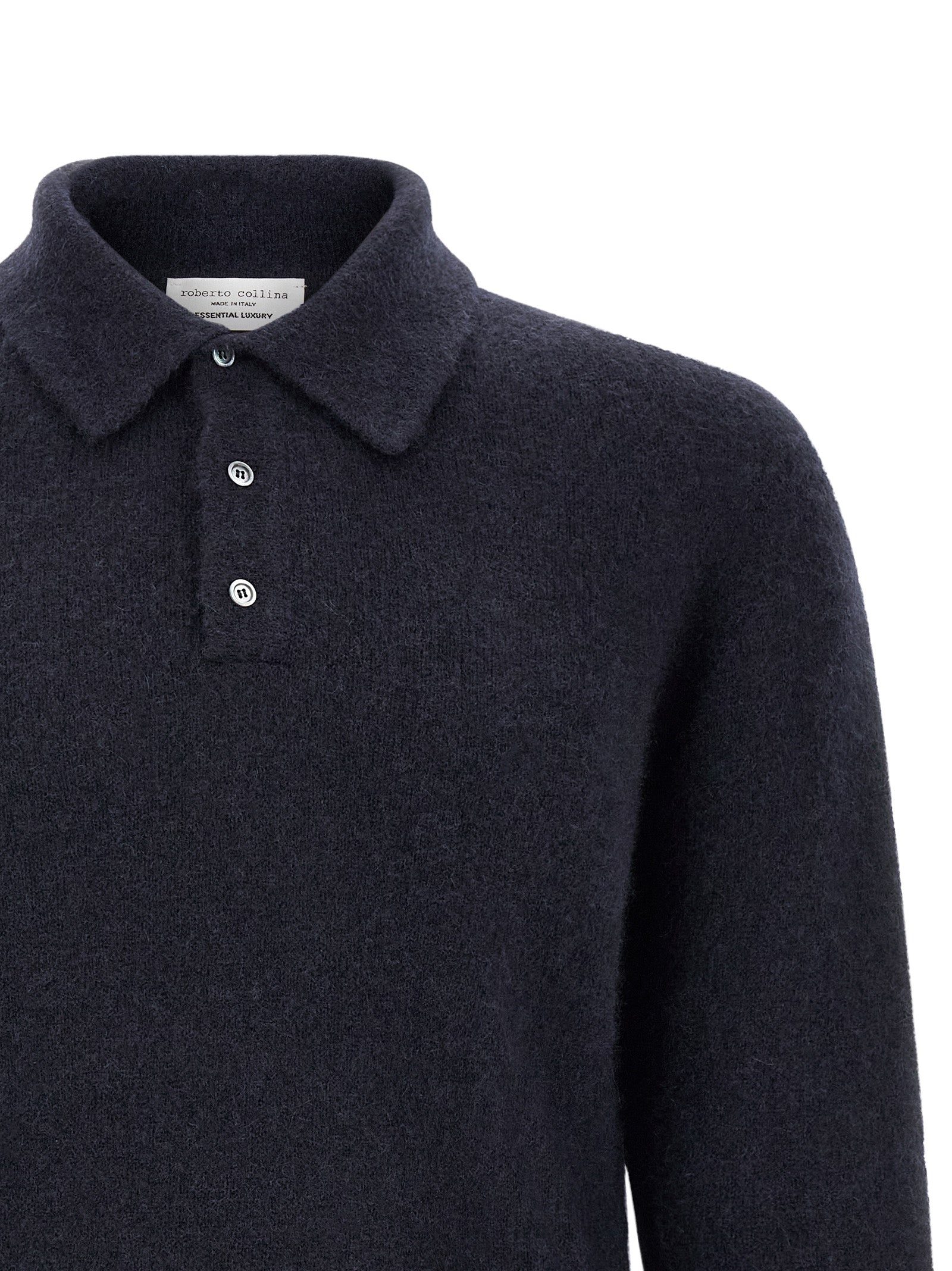 Blue Cashmere Polo Shirt
