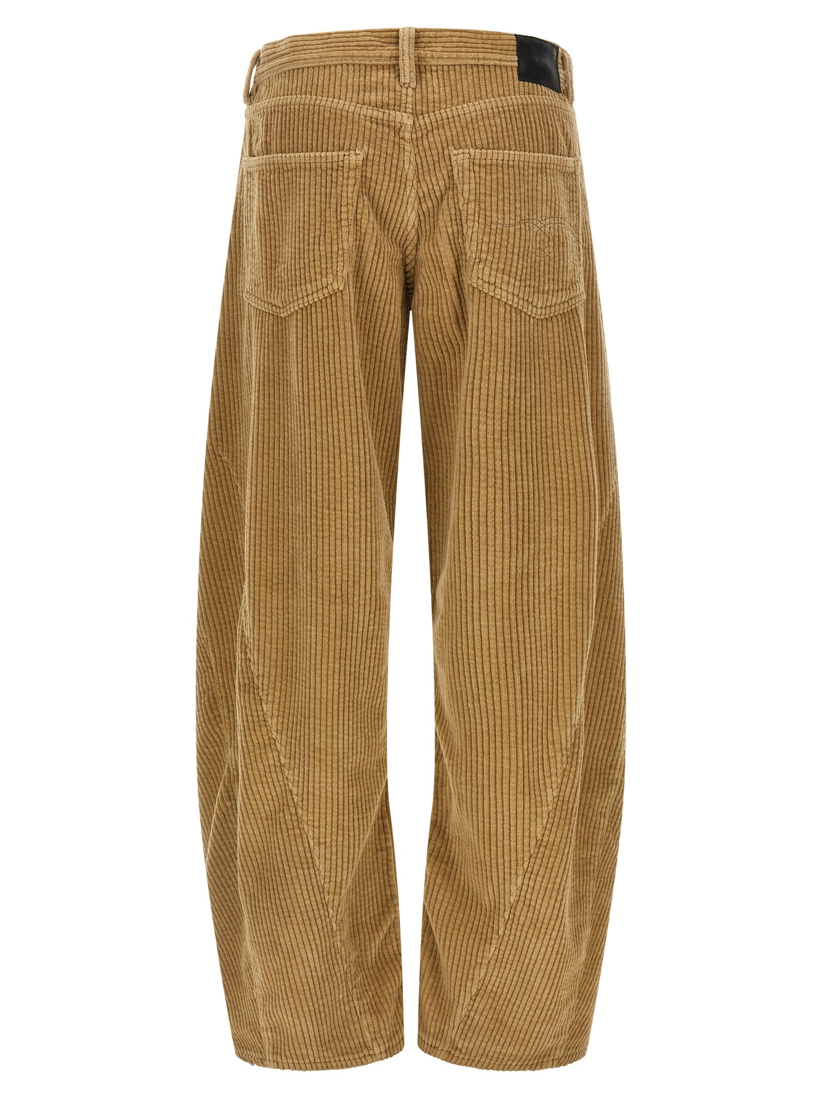 Beige Cotton Casual Pants