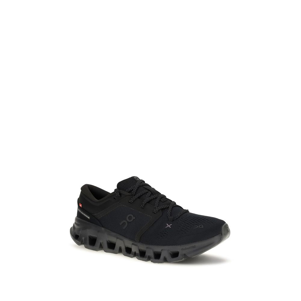 Black Fabric Athletic Sneakers