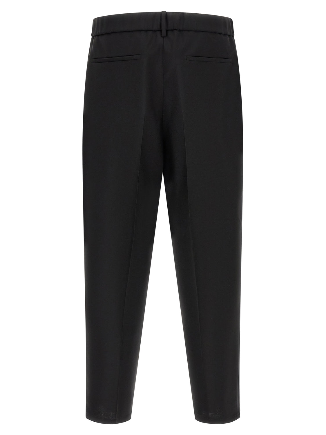 Black Virgin Wool Cropped Pants