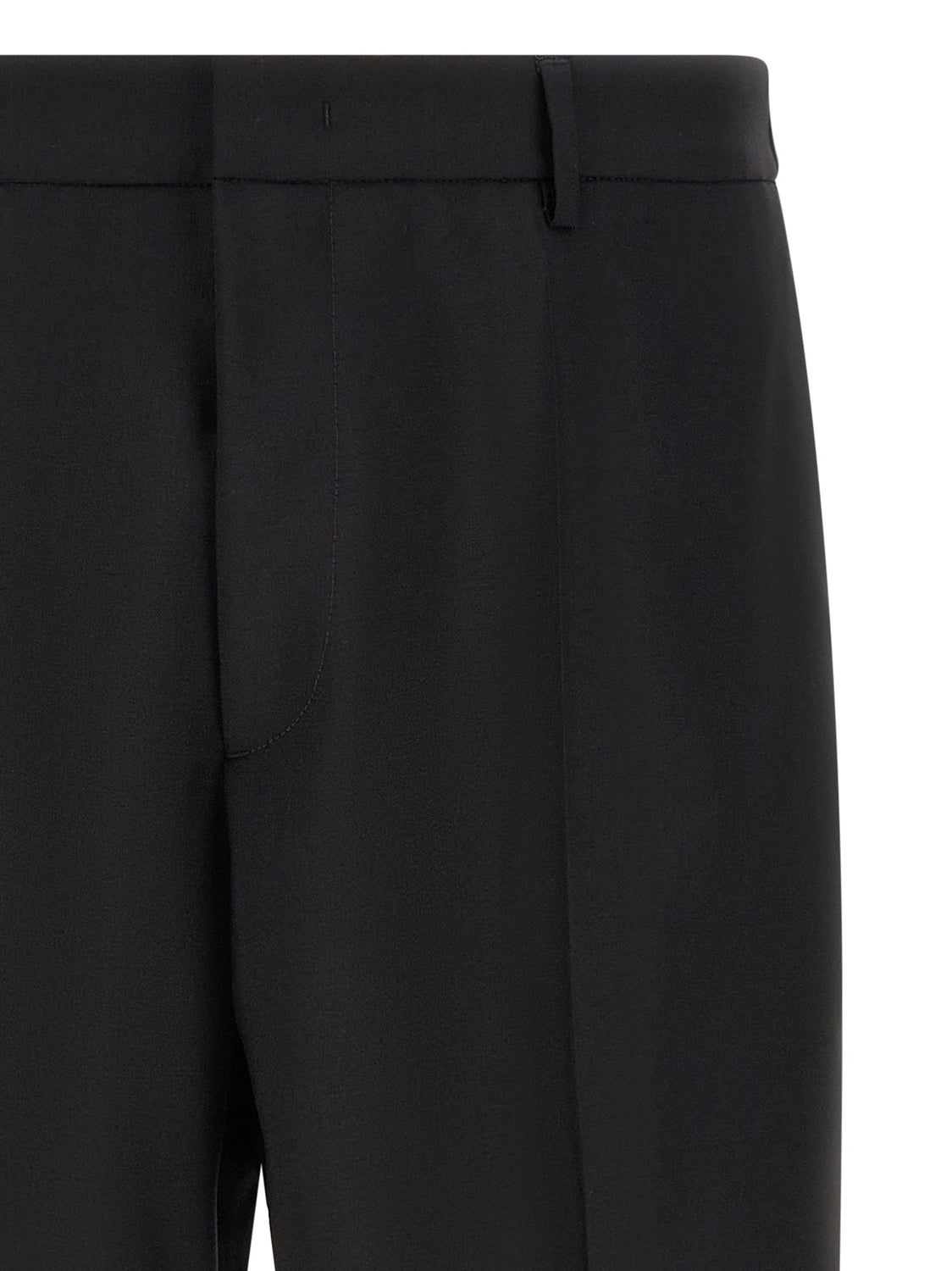 Black Virgin Wool Cropped Pants