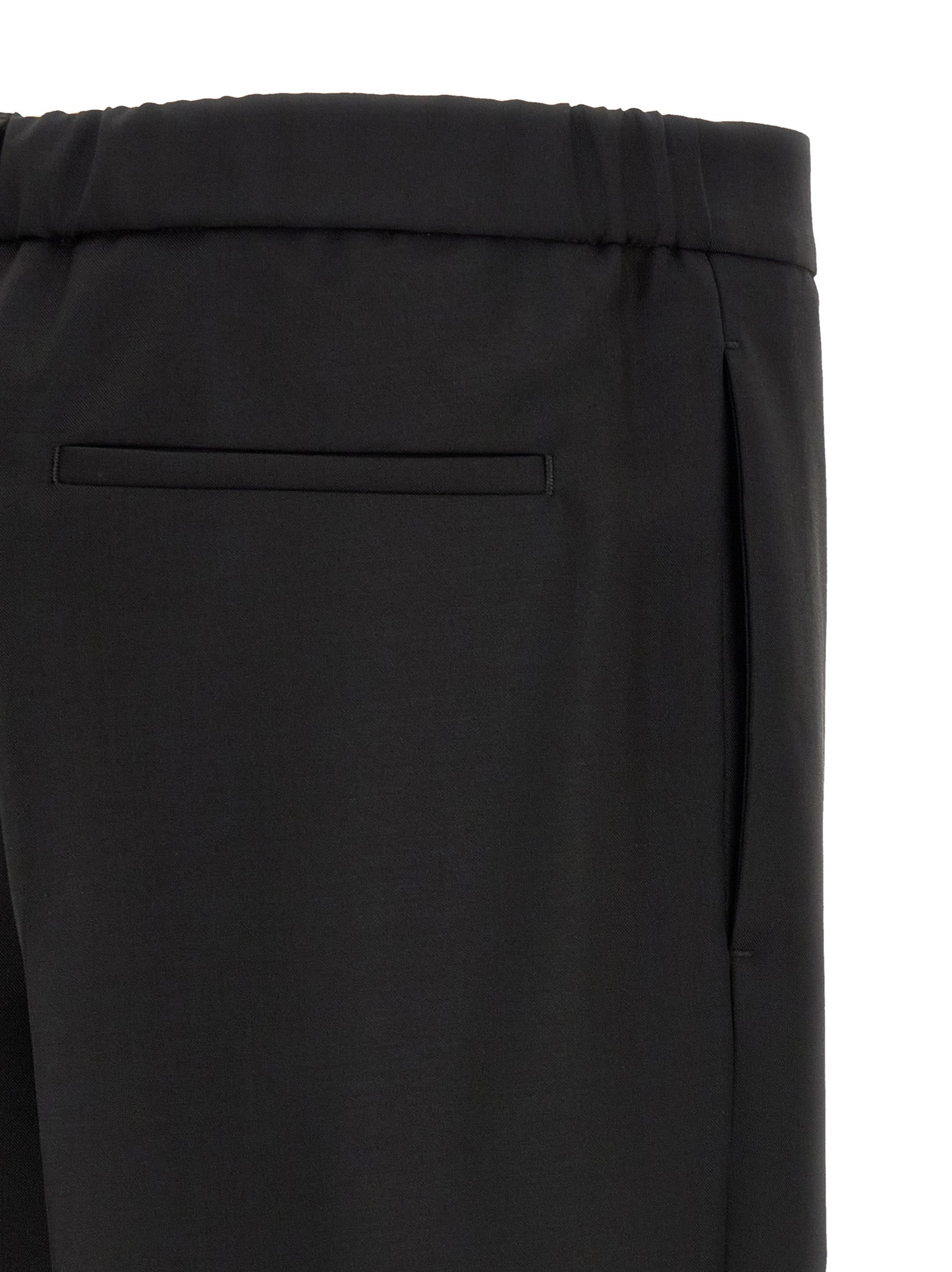 Black Virgin Wool Cropped Pants